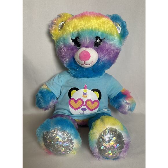 Build-A-Bear Rainbow Bear With Blue Shirt 2022 - Picture 9 of 9
